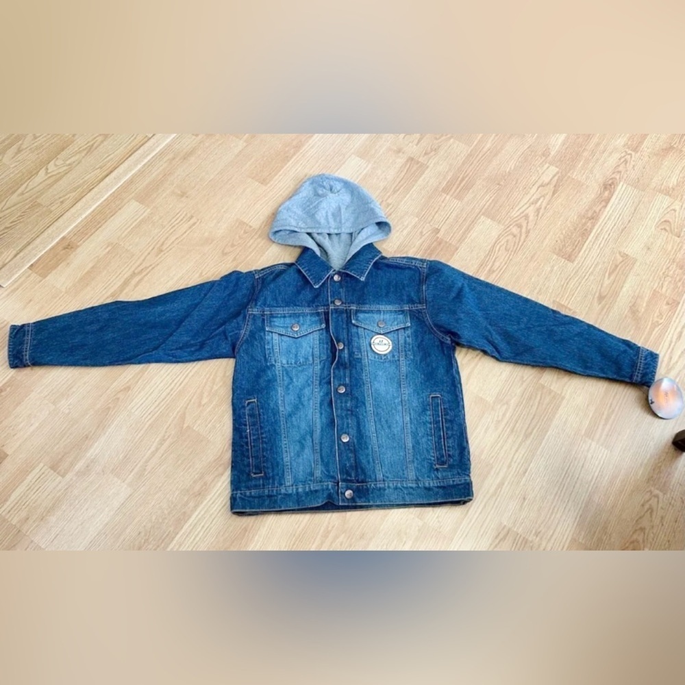 New Jean Jacket hoodie boys size large 2 for 1 urban pipeline coat - Picture 1 of 7